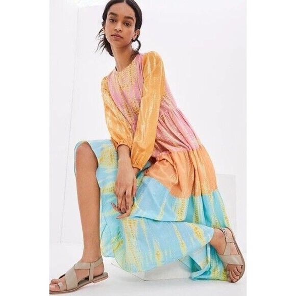 NWT ANTHROPOLOGIE Sz XXSP LUKJANA MAXI DRESS BY KAVITA BHARTIA - Picture 1 of 3